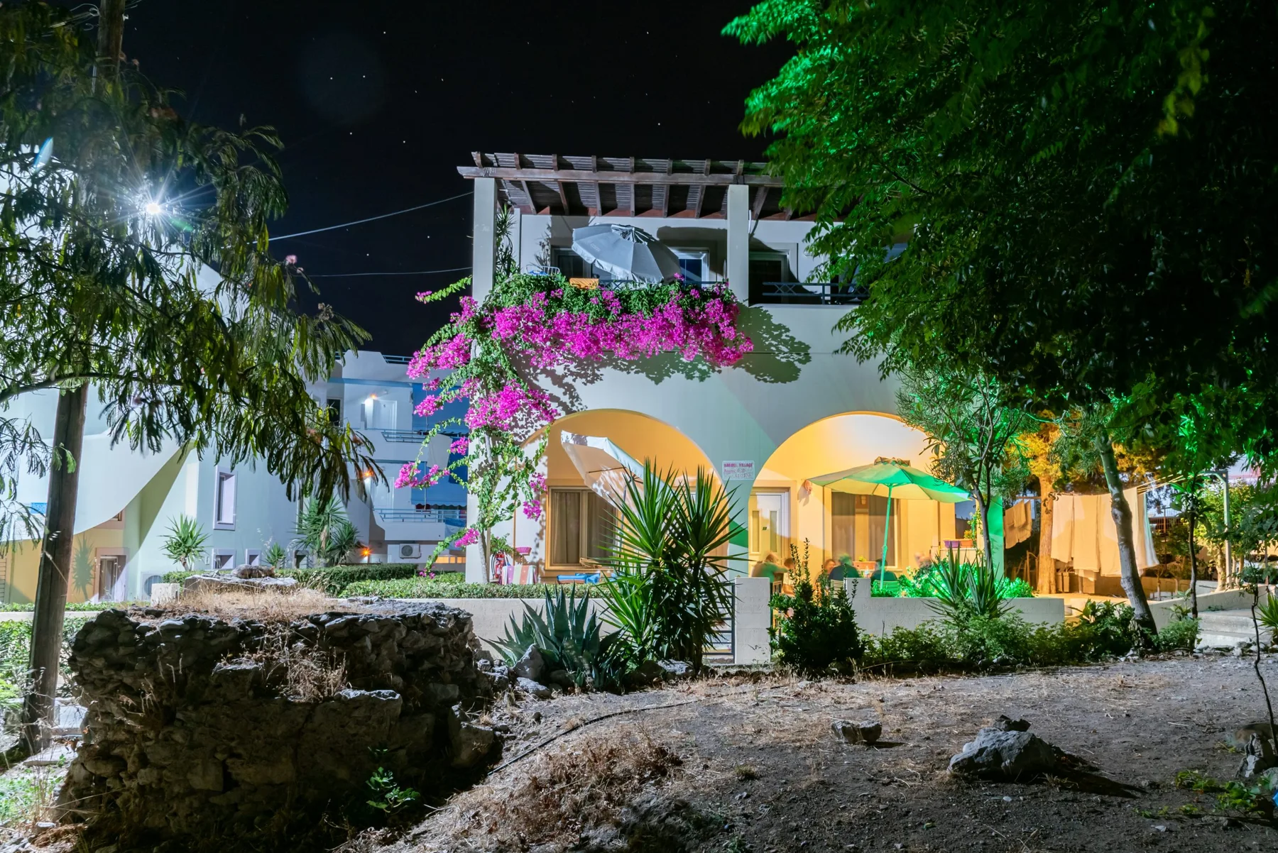 Haraki Sand Beach exterior in the evening